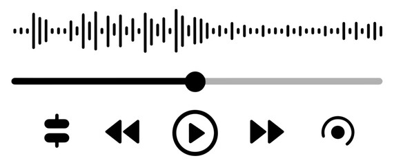 audio video player control bar icon