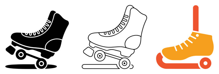car pedal foot press icon set