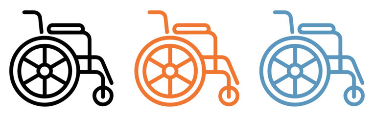 wheelchair accessibility icon line set
