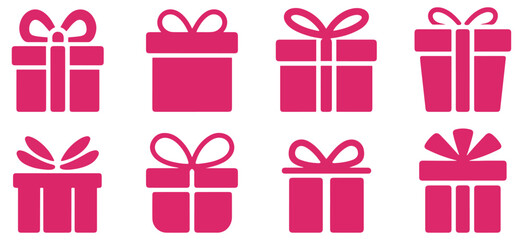 pink gift boxes ribbon collection