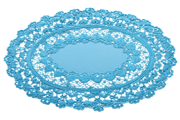 Blue Lace Doily Oval Shape graphic design
