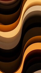 Warm layered waves in earthy tones of brown, tan, and orange creating a retro-modern feel.