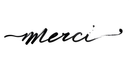 Elegant Merci Calligraphy - A Gesture of Gratitude and Appreciation.