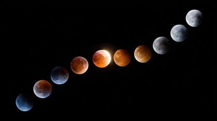 Lunar eclipse stages progression celestial event
