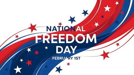 National freedom day celebration with patriotic colors and stars