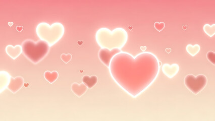 Floating hearts background with soft glow effect for valentine's day