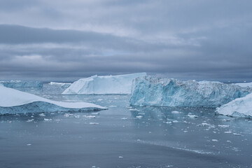 Arctic Ice Floes Drifting from Jakobshavn Glacier into Disko Bay © Michel