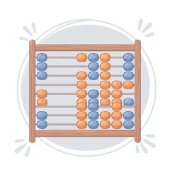 Abacus with beads in different colors