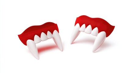 Vampire Fangs on Isolated Background