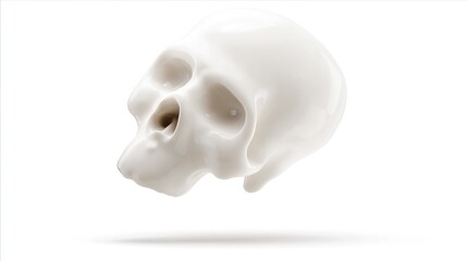 White Skull on Isolated Background