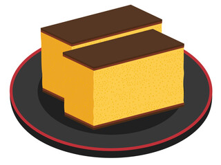 カステラのイラスト / Castella Sponge Cake Illustration