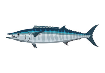 Obraz premium A blue and silver striped fish with sharp fins and a pointed snout.