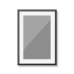 Rectangular picture frame with a grey interior, angled light creating two shaded tones