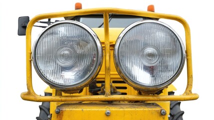 Yellow Tractor Headlights Isolated