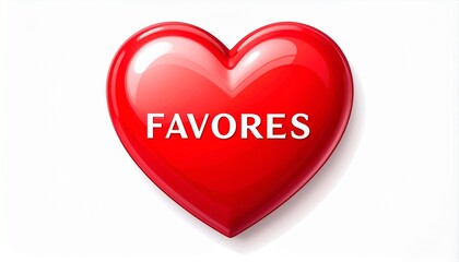 Favorites heart graphic with bold red icons