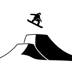 Snowboarder in mid air trick.