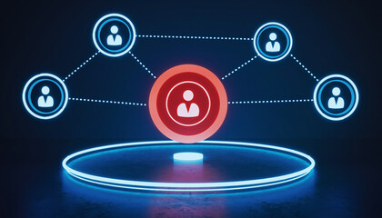 Connections: Illuminating the essence of Networking, Communication, and Digital Relationships. A luminous, futuristic scene depicting the essence of interconnectedness and technology. 