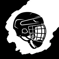 Black Hockey Helmet with Face Cage.
