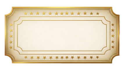 Antique style gold label for decorative tags, cards, and packaging on transparent background PNG  