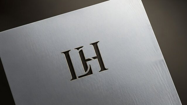 Monogram LH Initials on White Paper.