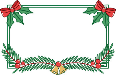 Christmas Frame Illustration. Festive Christmas Frame Design. Holiday Christmas Frame Border. Winter Holiday Christmas Frame. Decorative Christmas Frame Illustration. Classic Christmas Frame Artwork