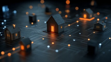 Smart home network and IoT technology concept