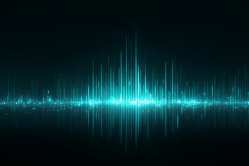 Futuristic digital cityscape made of glowing data bars