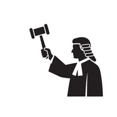 Fototapeta premium Judge silhouette with gavel in monochrome minimalist style for legal profession