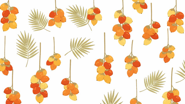 Colorful Orange Yellow Flowers Pattern.