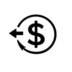 Obraz premium Money refund and return arrow dollar icon