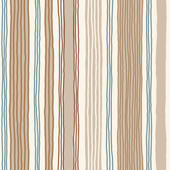 Lines pattern, stripe seamless print. Vector stripes, wavy hand draw doodle lines