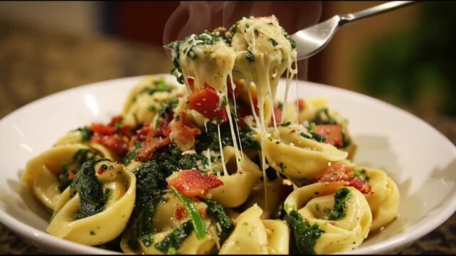 Creamy Spinach Bacon Tortellini