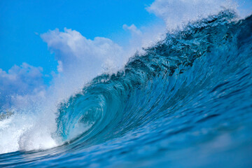 Powerful ocean wave crashing at coastline.Bali.Indonesia