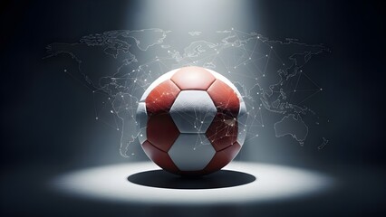 soccer ball in the light of the world