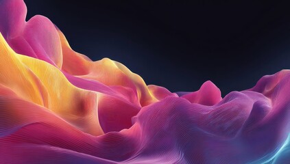 Vivid flowing abstract artwork featuring gradient colors creating a sense of movement