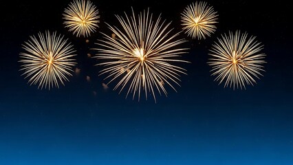 Fototapeta premium Fireworks Exploding in Night Sky