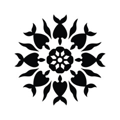 Sea creatures pattern silhouette vector, Marine life and ocean themed design, Underwater plant silhouettes.