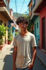 Fototapeta premium Joven Latinoamericano en la calle