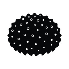 Sea sponge silhouette vector, Underwater, Marine life and ocean themed design.