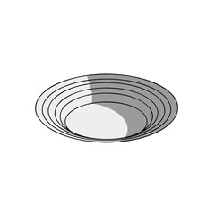 Obraz premium Abstract rendering of nested, shaded, semi-circular shapes on a white background