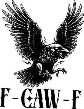 Flying F Caw F SVG, Raven SVG
