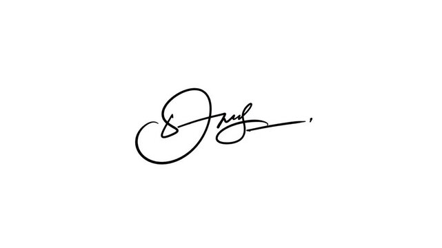 Handwritten fictional signature animation, fake autograph writing effect with calligraphy ink motion.