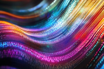 Colorful digital waves with vibrant patterns flowing in a visually striking display