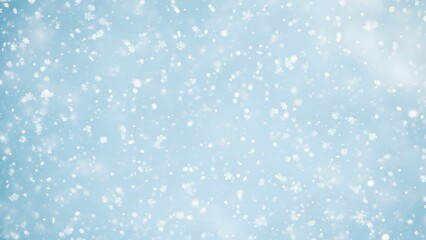 Snowfall background with soft blue and white colors