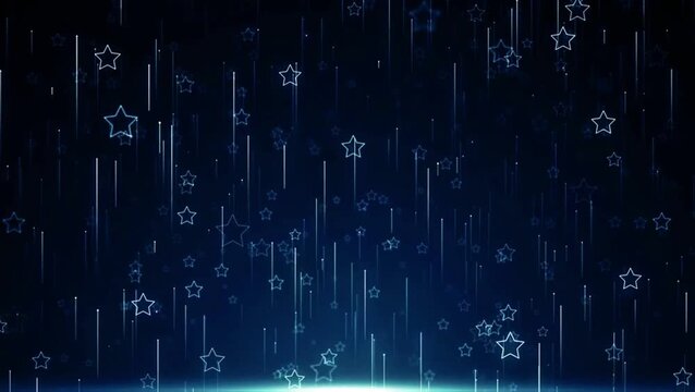 Glittering Starfall Background Loop | Abstract Blue Particle Animation