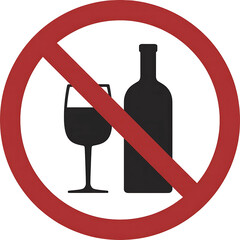 No alcohol symbol isolated on transparent background isolated on transparent background