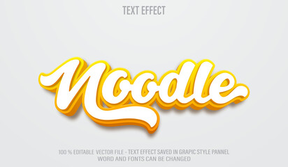 Noodle 3d editable text effect style