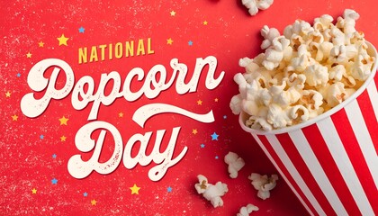 Celebrate National Popcorn Day with a bucket of freshly popped popcorn