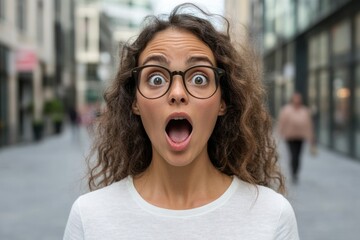 Person with a look of alarm reacting to emergency siren sound