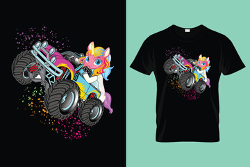 Monster Truck Unicorn Birthday Party Monster Truck Girl Gift © Mahmudul Hasan